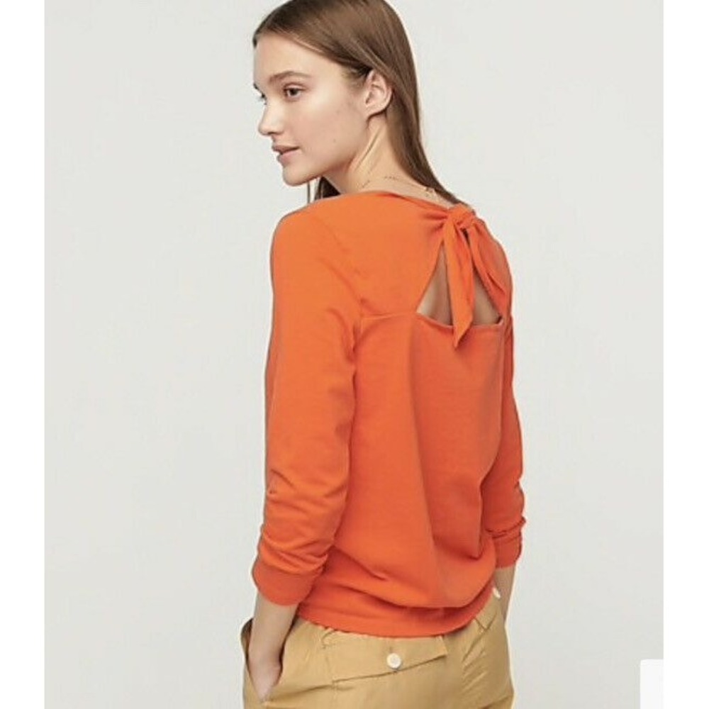 J.Crew Long-sleeve tie-back T-shirt in Mariner Sz Small NWT‎